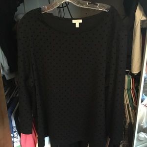 Talbot's XL top with velvet polka dots